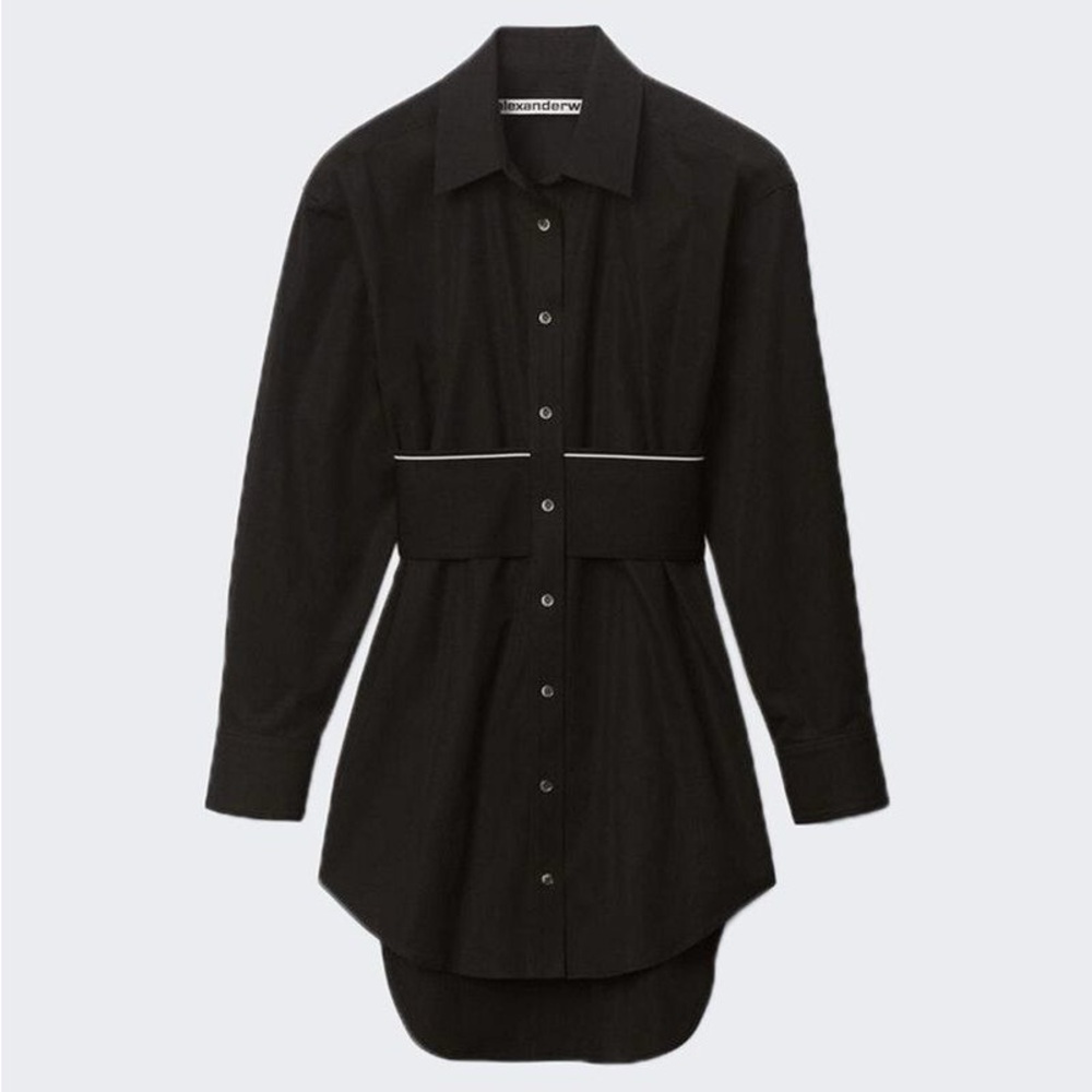 Alexander Wang Black Button-Up Shirt Dress